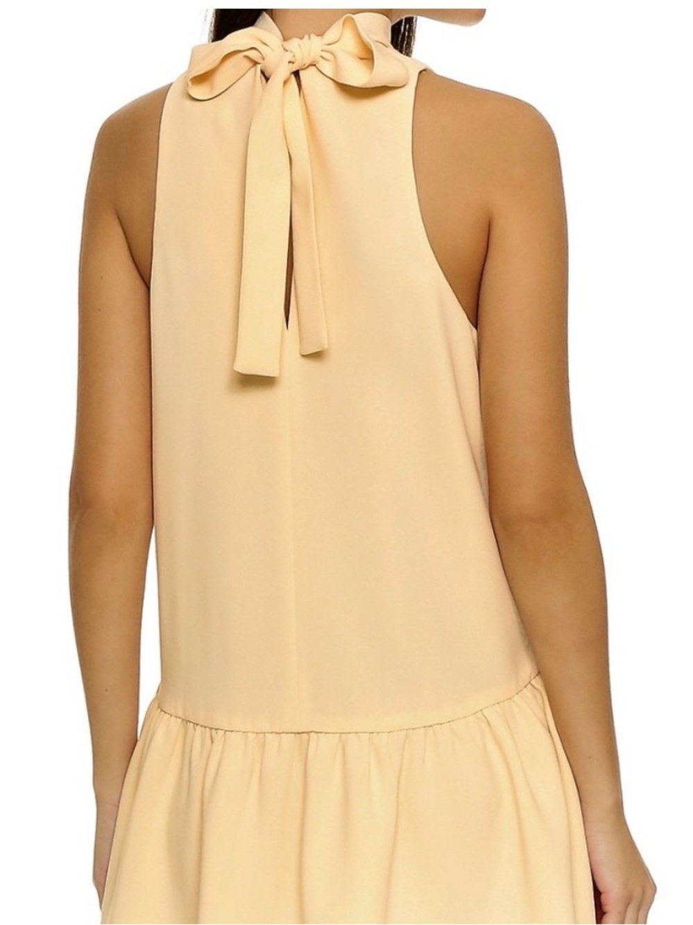 Elizabeth and James Cream High-Neck Sleeveless Swing Tunic Dress SZ M